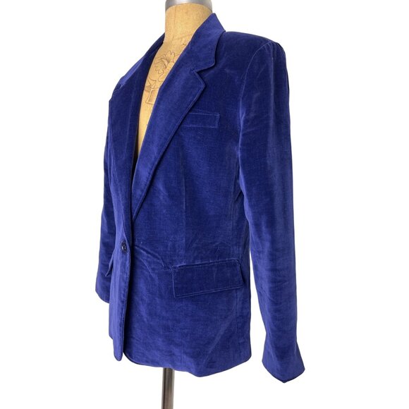 RLM Authentic Vintage Electric Indigo Blue Women Velvet Jacket 14 Made in Japan - Picture 2 of 7